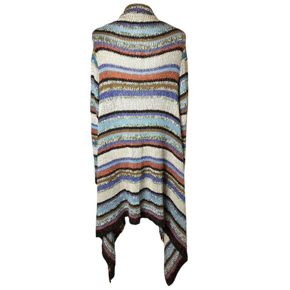 Boston Proper Boho Striped Cardigan XS / S | Made USA | Lagenlook Artsy Cottage - Picture 3 of 7